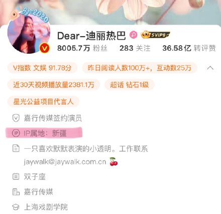 Dilraba's first Xinjiang IP after debut