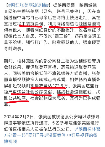 Chinese Influencer Zhang Meili Arrested for Indecent Behavior and Public Disorder