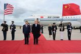 On the substantive day of Xi Jinping's state visit, his written arrival statement set out the 'three no-changes' framing of US-China ties, while Washington prepared an unprecedented 479-troop welcome ceremony and a state dinner for around 120 guests.