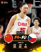 A last-second layup by Yang Shuyu forced overtime and China's women's basketball team escaped the Czech Republic 74-70 at the World Cup — but 29 turnovers and coach Gong Luming's handling of 19-year-old phenom Zhang Ziyu trended as loudly as the win.